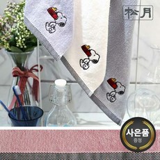 [송월타올]스누피 블럭블랙34 고리수건 핸드타월, 1개