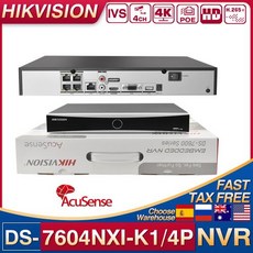 얼굴인식기 Hikvision AcuSense 네트워크 비디오 녹음기 얼굴 인식 모션 감지 V 4CH 4POE 4K NVR DS-7604NXI-K1 4P 포트 1SATA, 1) 아무도 - 4CH - ds-7604nxi-k1