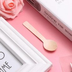 일회용 나무 숟가락 디저트 스푼 케이크 다이닝 파티 캠핑 저녁 식사 바베큐 주방용 식기, 1개, 1개입
