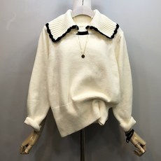 [라임브릿지] 글로리 주름 칼라 니트