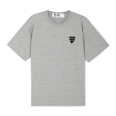 꼼데가르송 24SS 남성 하트 와펜 그레이 반팔티 AZ T296 051 1 STK