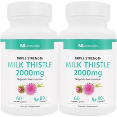 2000mg 밀크씨슬 60야채캡슐 내추럴스 마이라이프 2병, 2개, 60개