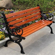 나무벤치 마당 옥상 꾸미기 맞춤 제작하다 공원 의자 야외 벤치 정원수 레저광장 의자 원목 등받이 주철 알루미늄 방부목, 01 보통방부목알루미늄발1m2