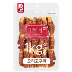 대박이네 실중량 1kg 대용량 강아지간식 애견간식, 오리고구마1kg, 1000g, 1개