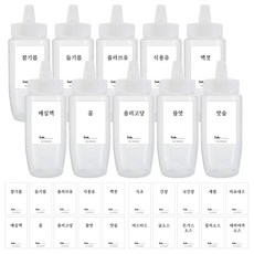 저스트인테리어 말랑이 소스통 + 방수 스티커 20종, 360ml, 10개