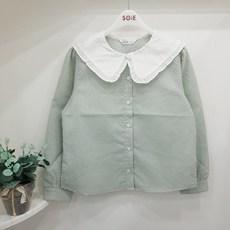 소이고방체크블라우스