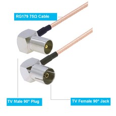 5 개/set 90 cm 직각 플러그 와이어 케이블 hdmi 여성 TV RG-179 코드 커넥터, TV M90 to TV F90_20CM