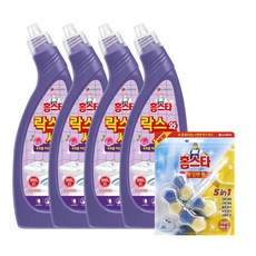 홈스타 락스와세제 후로랄파인 750ml x 4개 + 토일렛볼 레몬 52g, 단품