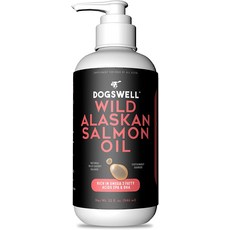 DOGSWELL 야생 알래스칸 연어 오일 - 개를 위한 오메가 3 보충제 32 Fl Oz(1팩), 1개
