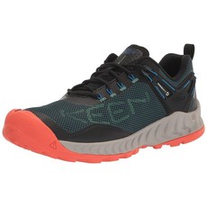 KEEN 남성용 Nxis EVO 방수 하이킹 슈즈 블랙킨 옐로우.