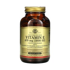 솔가 천연 비타민E 비타민이 d 알파 토코페롤 영양제 고용량 1000IU 100캡슐, 1개, 100개