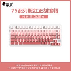 오렌지 핑크 그라데이션 키캡 반투명 OEM 하이 루즈 2색 담근 PBT 포지티브 조각 61/68/84/87/89/104, 블러쉬 75 키 반투명