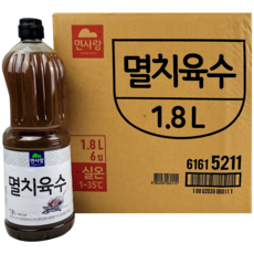 면사랑 멸치육수 1.8L X 6병 멸치육수 전문점용 70인분 1박스