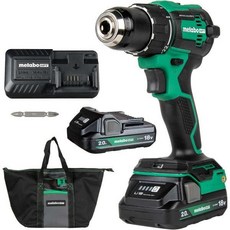 메타보 HPT 18V 멀티볼트 코드리스 드라이버 드릴 키트 620 in-lbs 토크 콤팩트 반작용력 제어 22 1 클러치 설정 LED 라이트 벨트 후크 수명 공구 DS18DEX