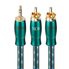 SKW 엔트리 레벨 HC 시리즈 3.5MM to 2RCA 오디오 스테레오 케이블 5m(16.4피트)/5M, 16.4ft/5m, 1개