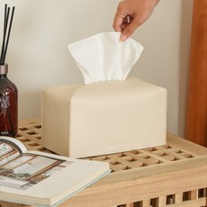 스토리빙 가죽 휴지케이스 각티슈케이스, 브라운, 1개