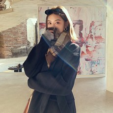 벨티드코트 Ed방법 오리지널 C체이스 생산 블랙퍼 모직코트 모직물 여자외투 작은키 가을겨울 끈허리띠 허리조임