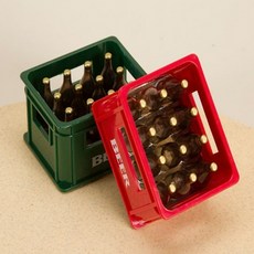 미니어처 맥주박스 병따개 5개 - 자석으로 편리하게 부착 가능한 오프너, 1세트, 레드2개+그린3개