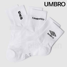 엄브로 에센셜 변형 로고 3PACK 미드 삭스 양말 세트 UO123CSC22, 화이트:260