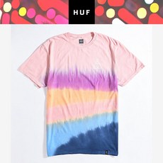 [해외미국정품] HUF Sky Wash Tie Dye T-Shirt 허프 스카이 워시 타이 다이 남자 라운드 반팔 티셔츠