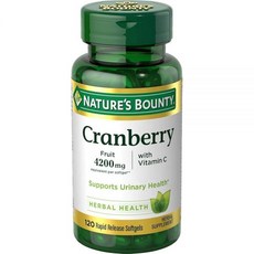 네이처스바운티 크랜베리 4200mg 소프트젤 100정, Unflavored, 120 Count (Pack of 2)