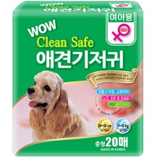  와우 강아지 크린 세이프 기저귀 암컷용 20p, 중형, 4개 