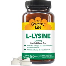 컨츄리 라이프 엘 라이신 리신 필수 아미노산 1000 mg 100정, 3개