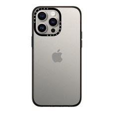 CASETiFY 아이폰 15 프로 맥스용 컴팩트 케이스 [2X 군용 등급 낙하 테스트 / 1.2m(4피트) 보호] - 투명 블랙