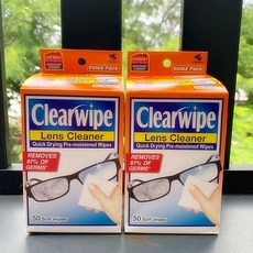 클리어와이프 렌즈 클리너 50티슈x2개 Clearwipe Lens Cleaner, 250ml, 1개