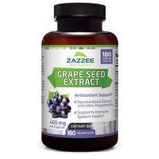 Zazzee Naturals Grape Seed Extract 재지 그래이프 씨드 익스트랙 400mg 180정