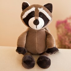 얼룩말 코끼리 너구리 인형, 너구리_25cm