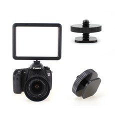 카메라 DSLR 1/4인치 나사 핫슈 마운트 연결 LED 마이크, 1개
