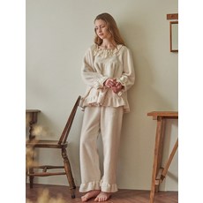 ULLALA PAJAMAS 아네스 긴팔 투피스 아이보리 (보아털)