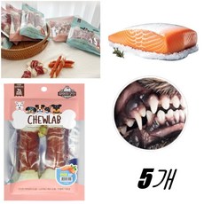 중형견 애견간식 치석관리 연어맛 애견개껌 10p 아기강아지간식 꼬기껌