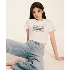 MARITHE FRANCOIS GIRBAUD W CLASSIC LOGO CROP TEE white