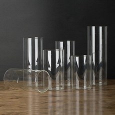 허리케인 캔들 홀더 오픈 엔드 유리 바닥이 없는 원통형 램프 직경 7cm, Dia7x10cm(Height), 1개