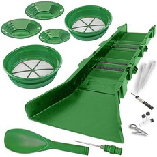 ﻿사금채취 슬루이스 폭스 16KIT 체취 최치 사금캐기 금찾기 채굴 아웃도어 레저스포츠 재테크 금테크 도구모음 탐사 장비 팬골드 패닝접시 금광 팬 너겟 알금, 그린