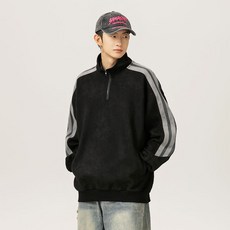 유루 남성용 스웨이드 멀티사선 카라넥 반집업 / L3886