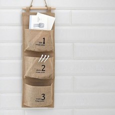 행잉 벽걸이 패브릭 벽 월 수납 멀티 포켓 걸이 3칸
