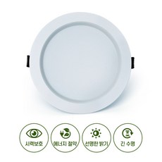 에이온라이팅 국산 블루라이트 청광 차단 시력보호 블루컷 6인치 다운라이트, 주광색, 1개