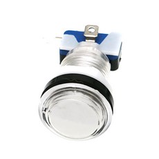 투명 푸시 단추 키트 아케이드 게임 LED 조명 동전 푸셔 스윙 자판기 크레인 핀볼 33mm 5V 12V, 17) White no logo