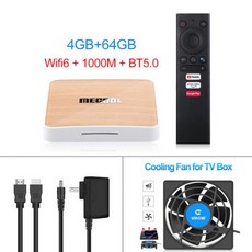 휴비나인 tv수신기 MecoolKM6 디럭스 스마트 TV 셋톱 박스 2GB 16GB 안드로이드 10 Amlogic S905X4 구글 인증 TVBOX 4GB 64GB Wifi6 AV, 협력사, AU 플러그, KM6 4G 64G C1 팬, Au 플러그+KM6 4G 64G C1 fan