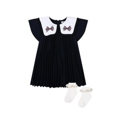 닥스베이비 [24SS] 아이코닉 플리츠 원피스+레이스 프릴 양말 세 EUM32NJ62M+EUX51UD52M