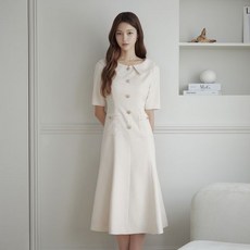 잇미샤 보트넥 장식단추 원피스 ITN4ZOP700
