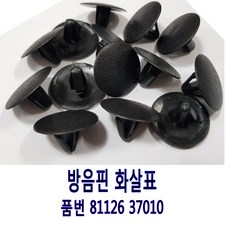 카박사 DJ40 1봉100개입 본넷방음핀 81126 37010실내고정핀 후드방음판핀 방음지키 엔진커버핀 실내고정핀 방음판핀 8112637010, 1개