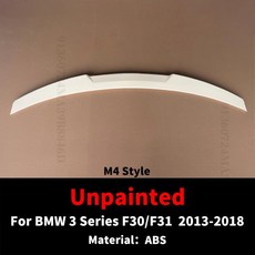 레이싱 리어 디플렉터 에어포일 스포일러 윙 테일 수정 2013-2018 BMW 3 F30 F31 335i 328i 320d 와 유사, 06 M4 Unpainted, 한개옵션1