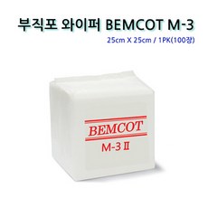264 해피트리 / 케이엠 부직포 와이퍼 BEMCOT M-3 100장 (25 X 25cm) 클린룸용 산업용와이퍼 장비세정 자동차에어컨필터 자동차유막제거제 자동차워셔액 기타산업안전용품