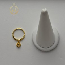 [가앤]24K 순금 반지 딸랑이 버블 앤 화이트 자개 양면착용3.75g