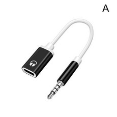 차량용 스피커수C 타입 암 헤드폰 Aux 오디오 케이블 변환기 C 타입3.5mm 잭 변환기 이어폰 오디오 어댑터, Black, 1개