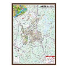 대전광역시전도 대size 액자형 150cmx210cm 대전광역시지도